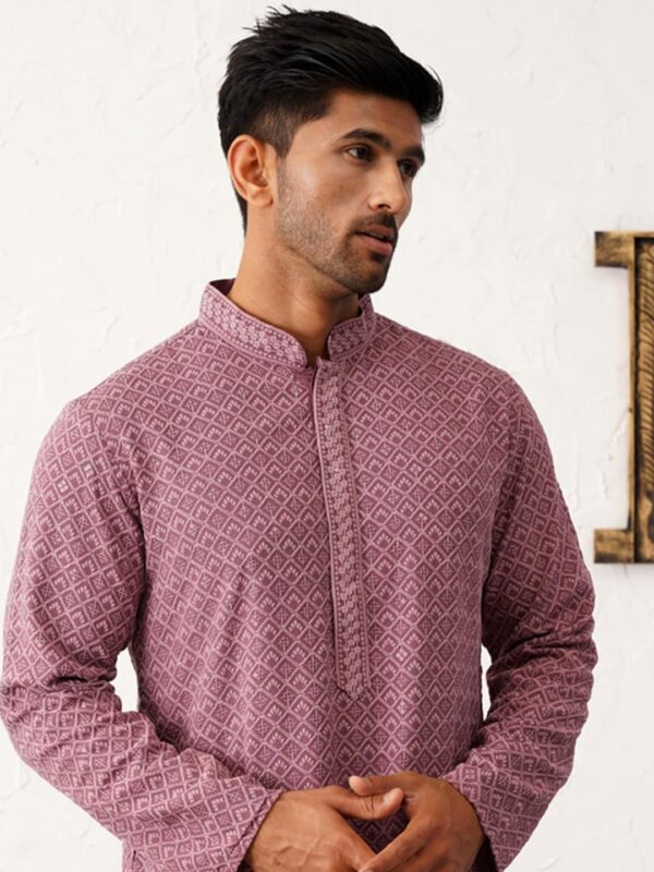 Ethnic Motifs Embroidered Sequinned Kurta - Image 3