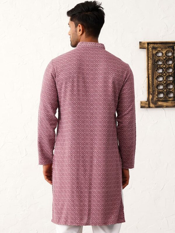 Ethnic Motifs Embroidered Sequinned Kurta - Image 5