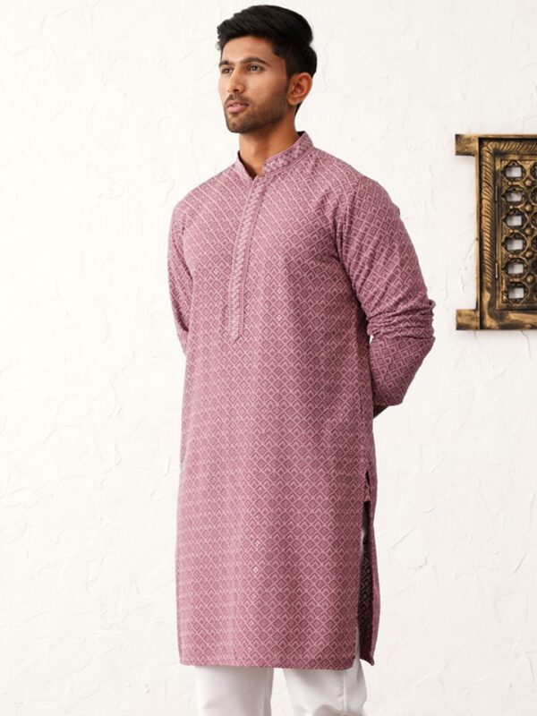 Ethnic Motifs Embroidered Sequinned Kurta - Image 4