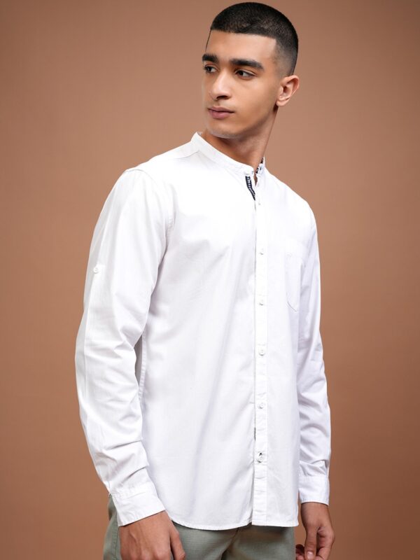 White Slim Fit Casual Shirt - Image 4