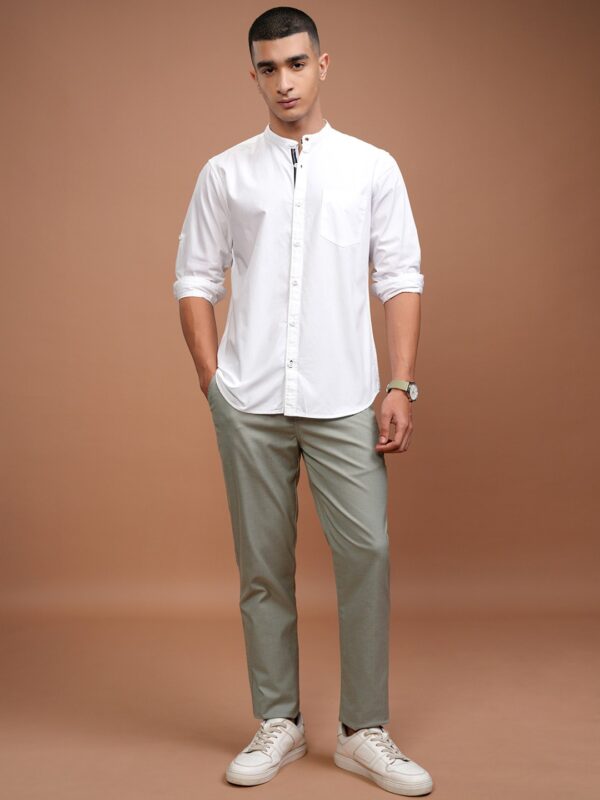 White Slim Fit Casual Shirt - Image 2